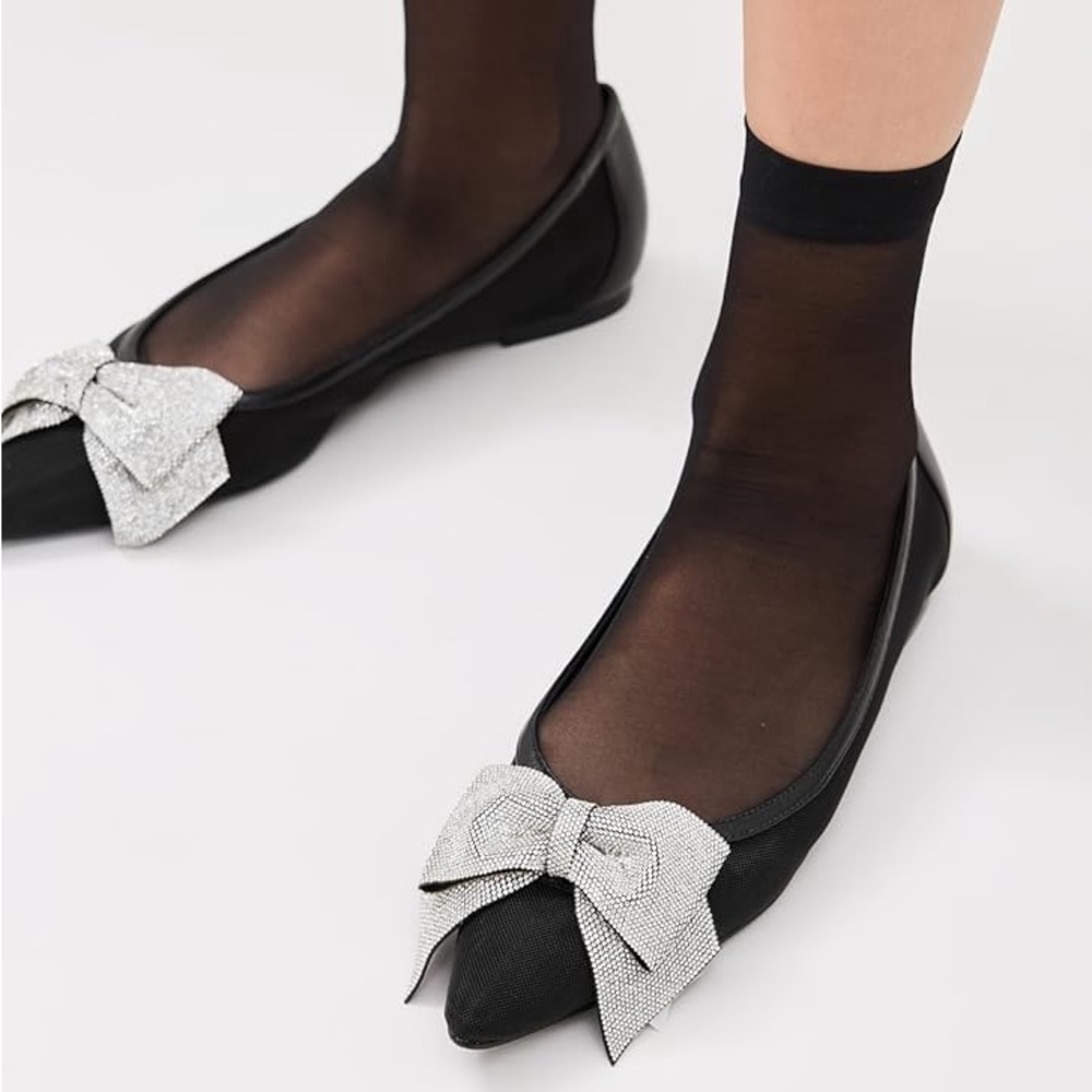 Schutz Lyla Mesh Bow Baller Flat